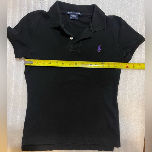 Ralph Lauren Sport Black Polo Shirt with Purple Accent Size Small - Picture 9 of 13